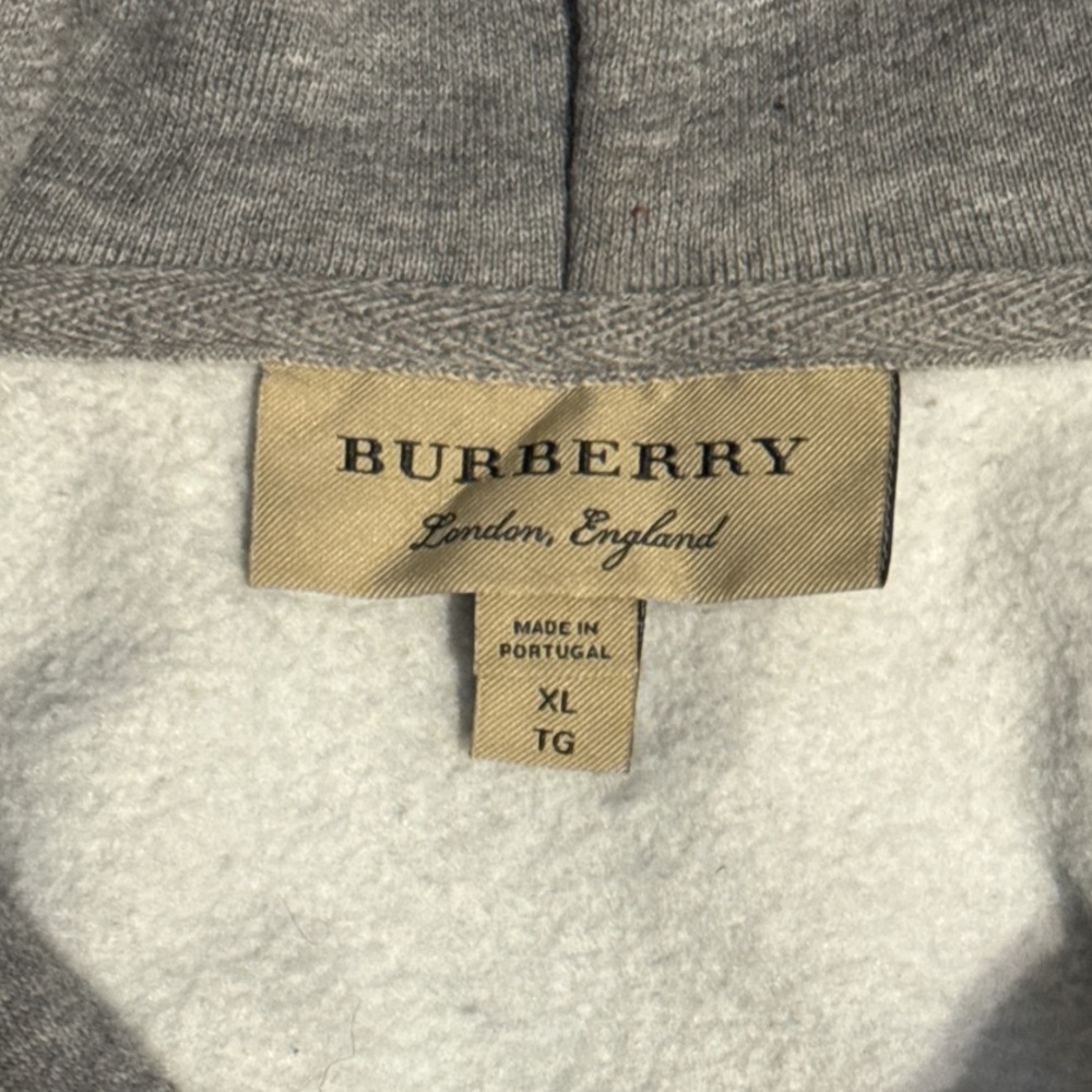 Burberry Gray Logo Hoodie Sweatshirt Pullover Unisex XL Holiday Gift Ready - Picture 5 of 7